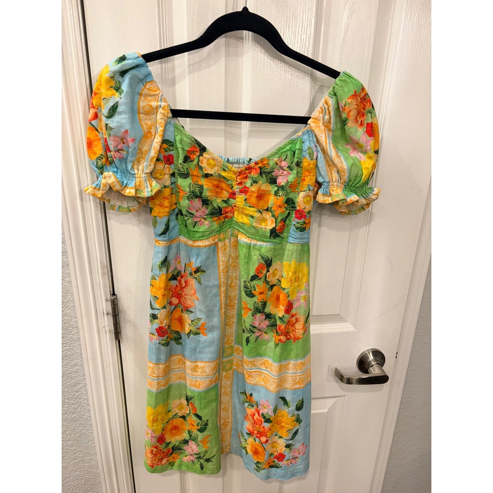 Show Me Your Mumu Annabella Mini Dress Multi Floral Country Bouquet Boho L
